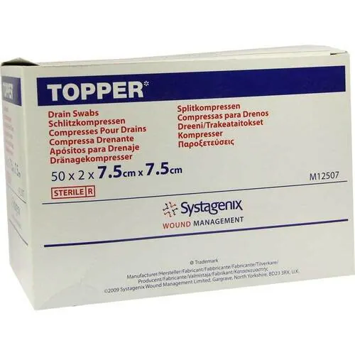 Topper Schlitzkompresse 7,5x7,5 cm steril, 50X2 St
