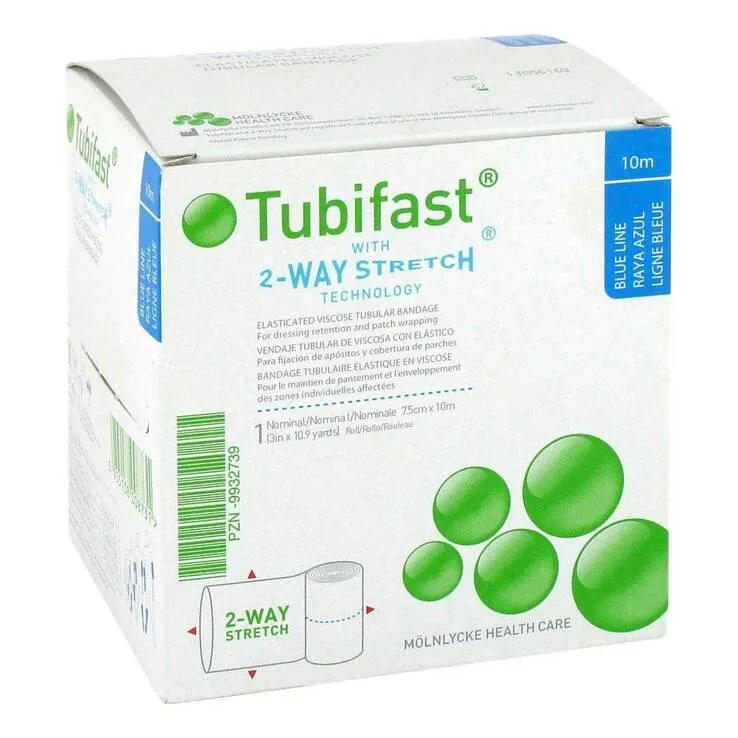 Tubifast 2-Way-Stretch 7,5cmx10m blau Schlauchv., 1 St