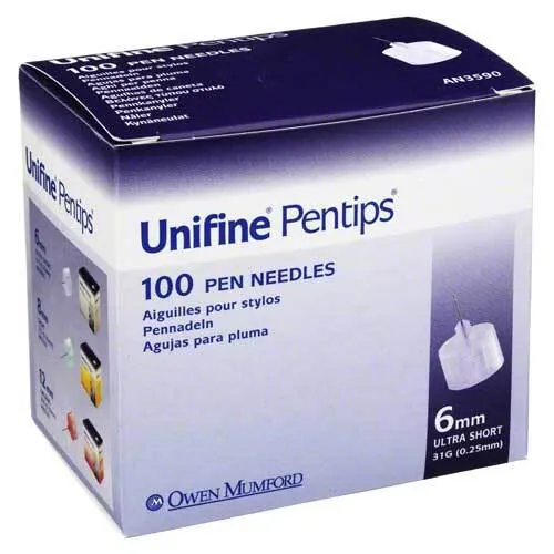 UNIFINE Pentips Kanüle 31 G 0,33x6 mm, 100 St
