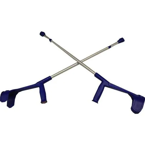 Unterarmkrücke für Erwachsene Leichtmetall blau, 2 St