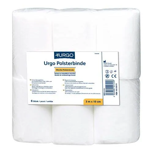 URGO POLSTERBINDE 10 cmx3 m, 6 St