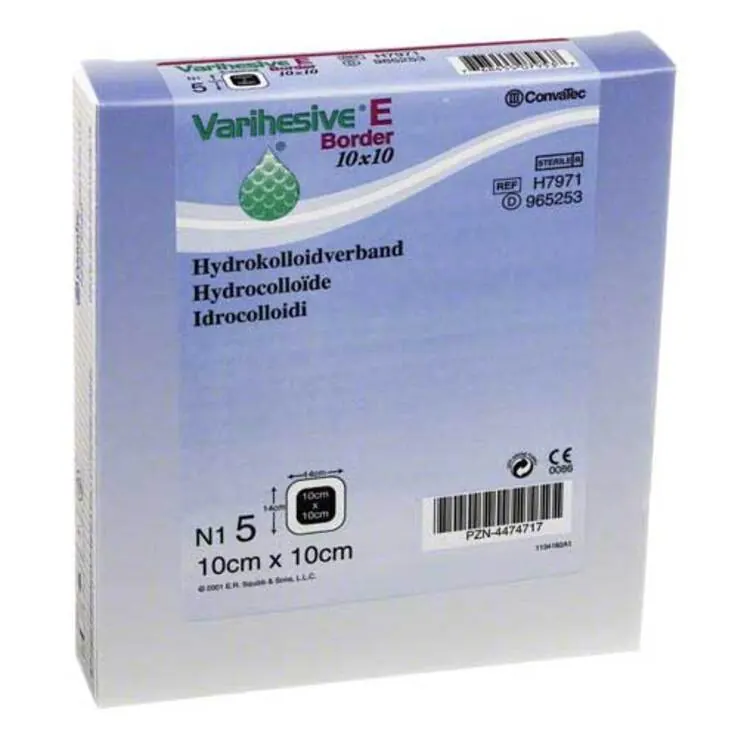 Varihesive E Border 10x10 cm Hkv hydroaktiv, 5 St