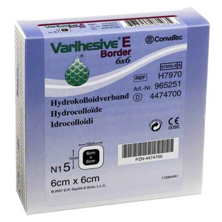 Varihesive E Border 6x6 cm Hkv hydroaktiv, 5 St