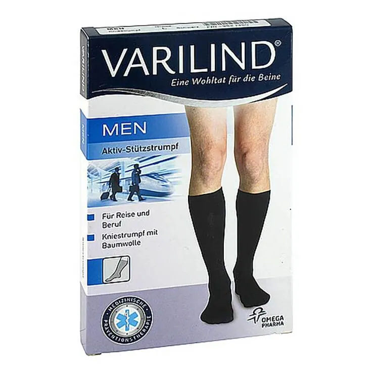 Varilind Men Kniestrumpf XL Baumwolle anthrazit, 2 St