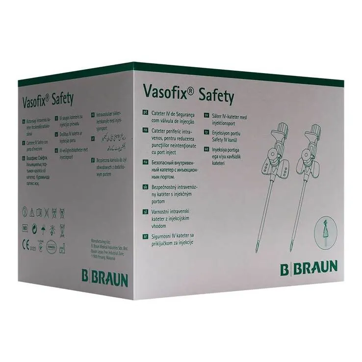 Vasofix Safety Kanüle 22 G 0,9x25 mm blau, 50 St
