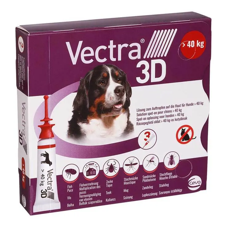 Vectra 3D Lösung z.Auftro.a.d.Haut für Hunde über 40 kg, 3 St