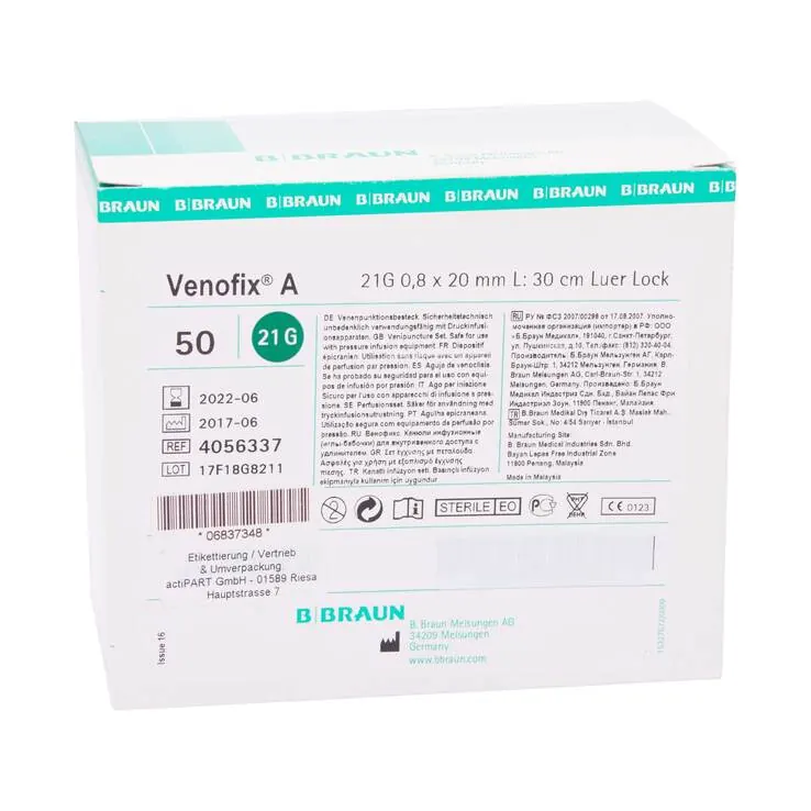 Venofix A 21 G 0,8 mm grün, 50 St