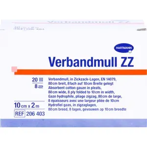 VERBANDMULLHartmann10cmx2mzickzack1St