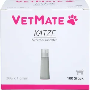 VETMATESicherheitslanzetten26G1,6mmKatze100St