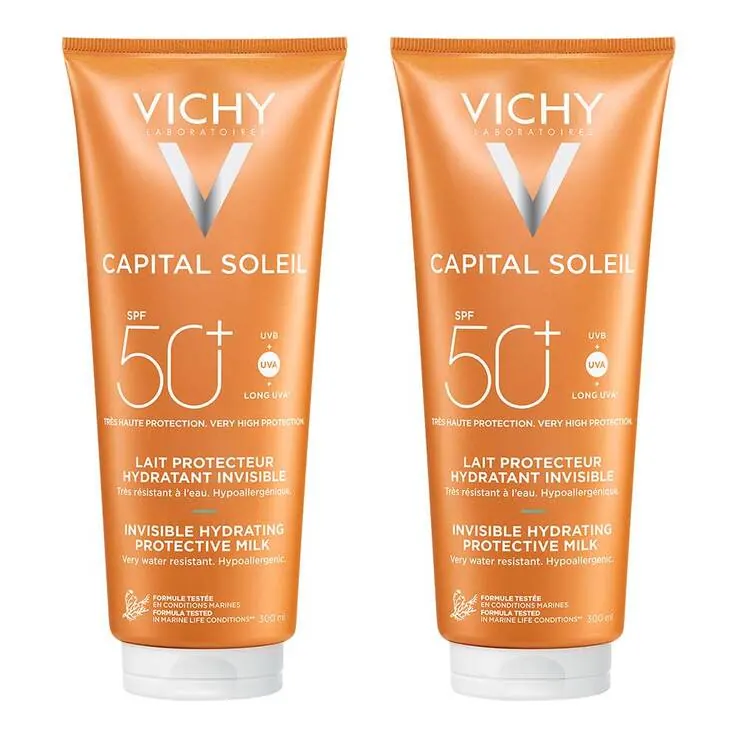 Vichy Capital Soleil Sonnenschutz-Milch LSF 50+ für Gesicht und Körper, 2x300 ml