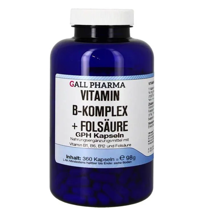 Vitamin B Komplex + Folsäure Gph Kapseln, 360 St