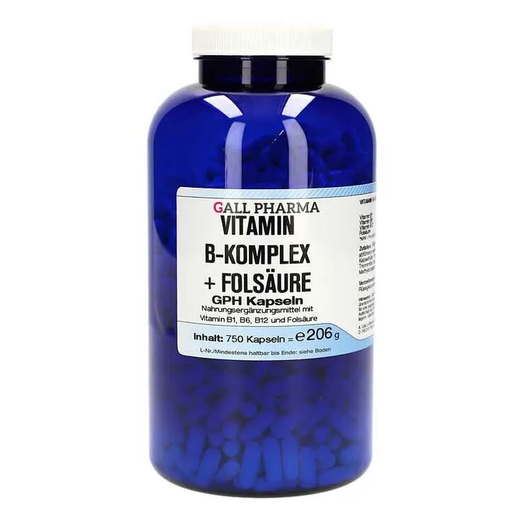Vitamin B Komplex + Folsäure GPH Kapseln, 750 St
