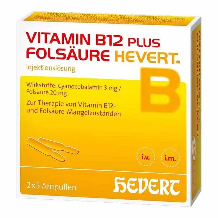 Vitamin B12 plus Folsäure Hevert, 2X5X2 ml