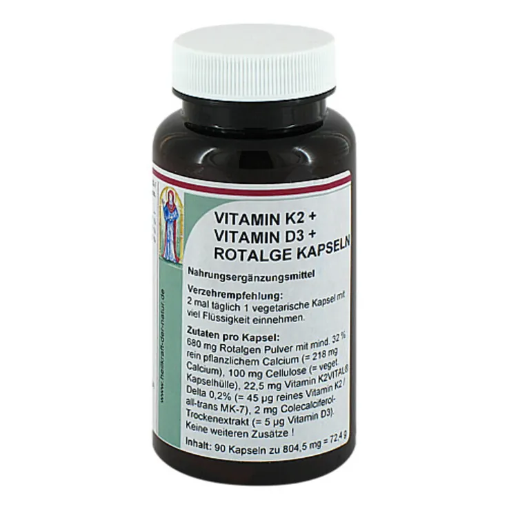 Vitamin K2 + Vitamin D3 + Rotalge Kapseln, 90 St