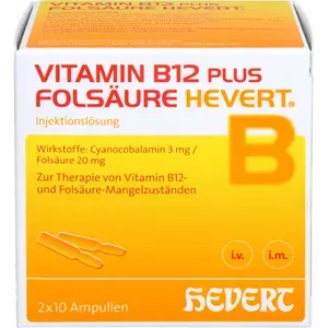 VITAMINB12PLUSFolsäureHeverta2mlAmpullen2X10X2ml