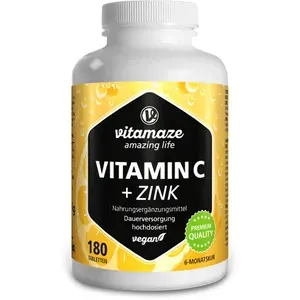VITAMINC1000mghochdosiert+ZinkveganTabletten180Stück