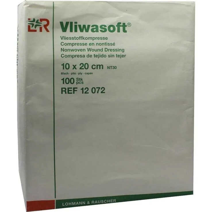 Vliwasoft Vlieskompressen 10x20cm 6-lagig unsteril, 100 St