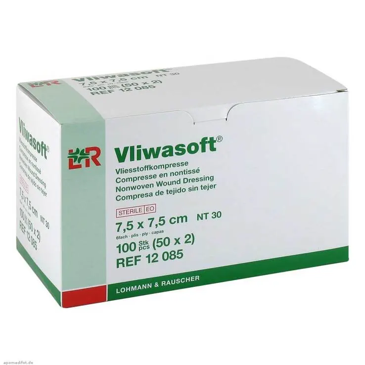 Vliwasoft Vlieskompressen 7,5x7,5cm 6-lagig steril, 50X2 St