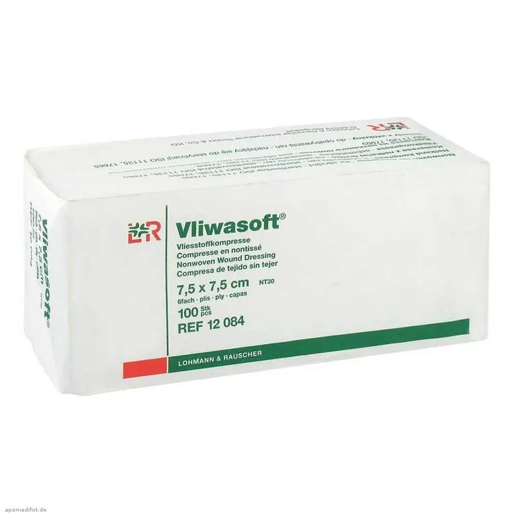Vliwasoft Vlieskompressen 7,5x7,5cm 6-lagig unsteril, 100 St