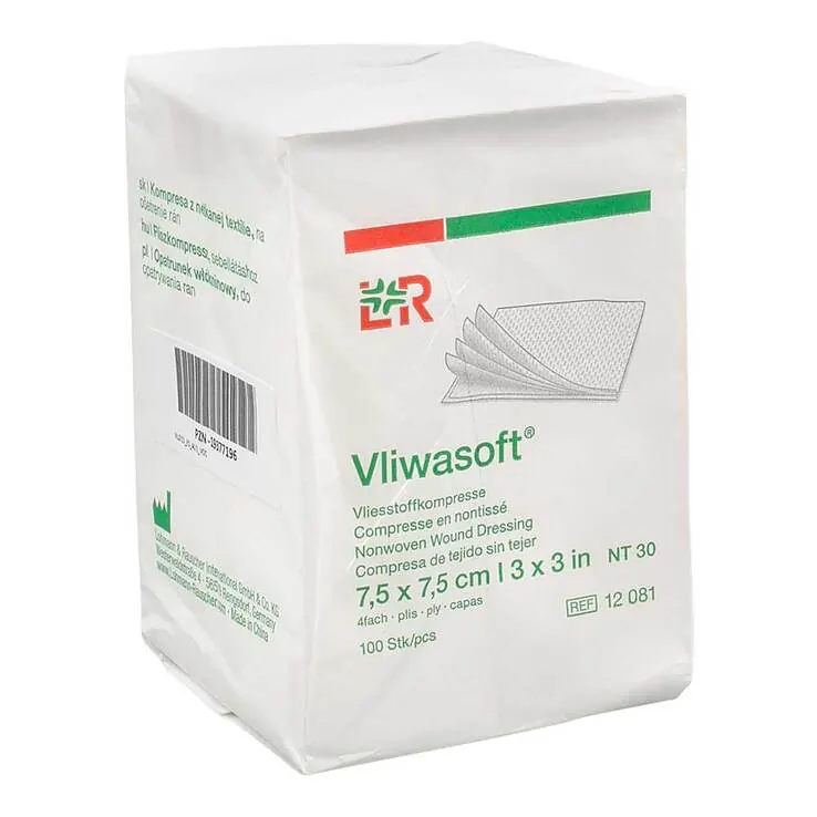 Vliwasoft Vlieskompressen unsteril 7,5x7,5 cm 4l., 100 St