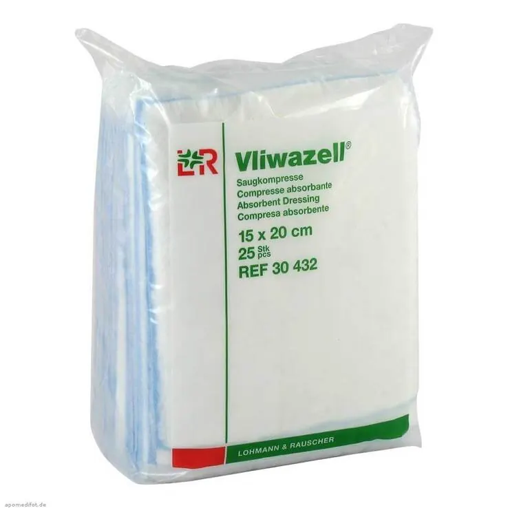 Vliwazell Kompressen 15x20cm unsteril, 25 St