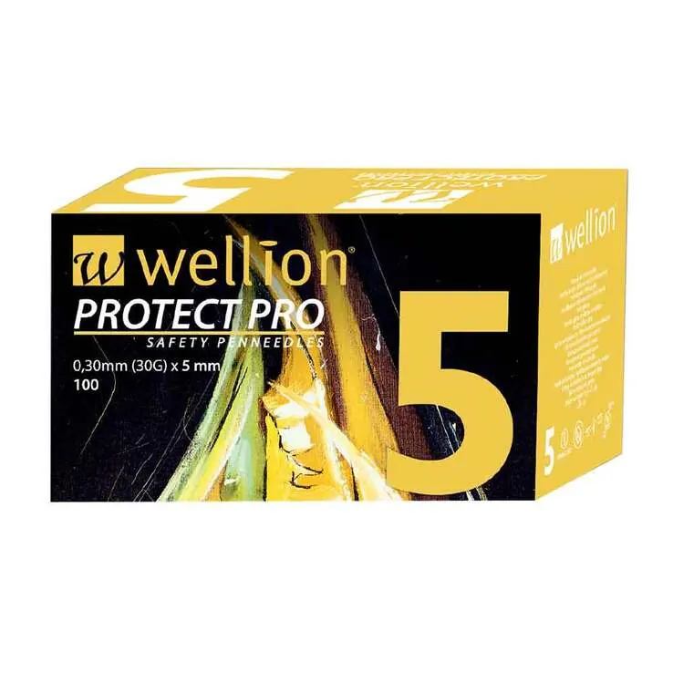 Wellion Protect Pro Safety Pen-Needles 30 G 5 mm, 100 St