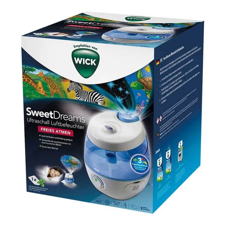 WICK SweetDreams 2-in-1 Ultraschall Luftbefeuchter mit Lichtprojektion, 1 St