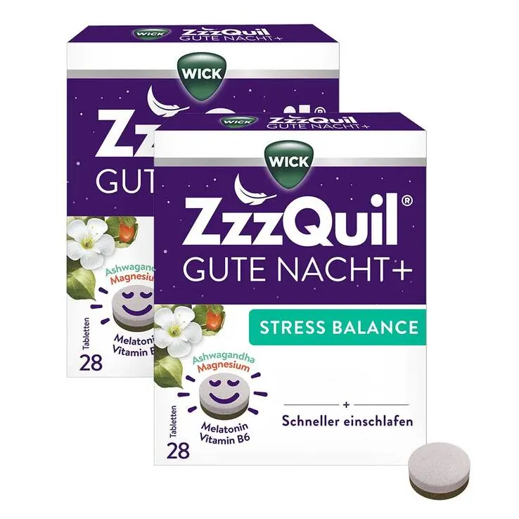 WICK Zzzquil Gute Nacht + Stress Balance, 2x28 St