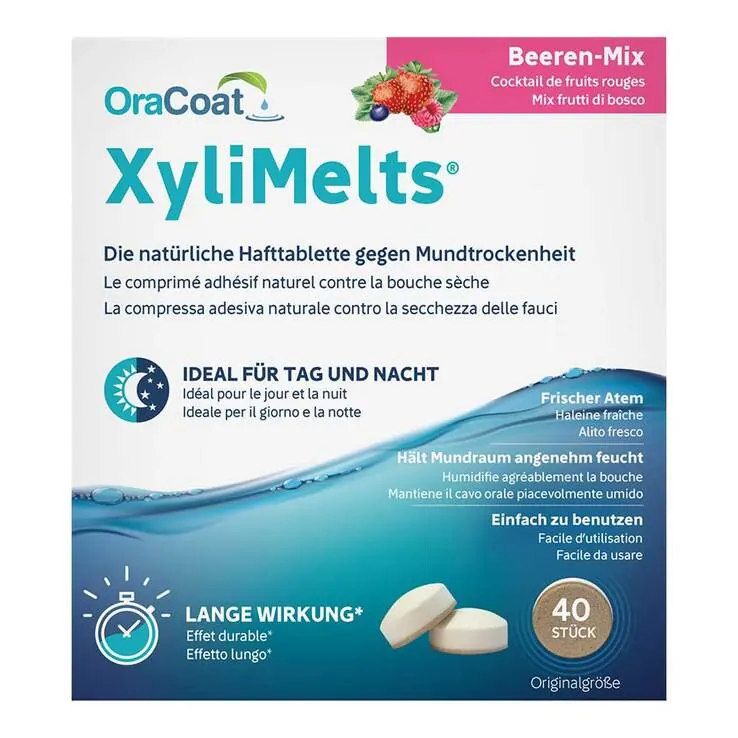 Xylimelts Hafttabletten Beeren-Mix Oracoat, 40 St