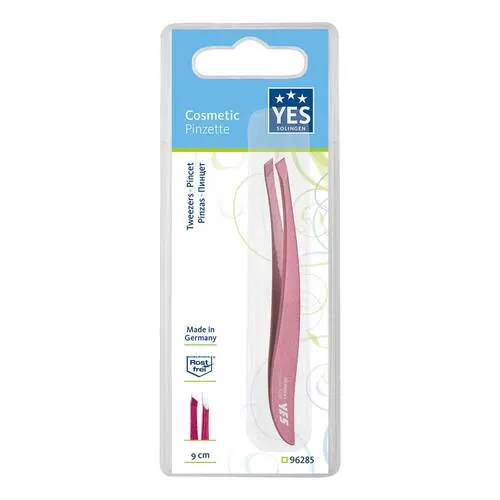Yes Pinzette 9 cm schräg rostfrei Fashion Zetty rot, 1 St