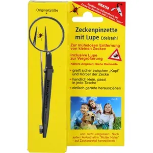 ZECKENPINZETTEChirurgenstahlmitLupe1St