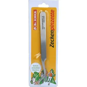 ZECKENPINZETTEEdelstahl12cmgebogeneSpitze1St