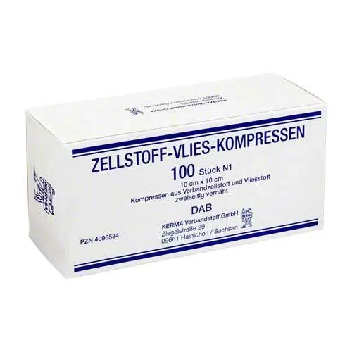 Zellstoff Vlies Kompressen unsteril 10x10 cm, 100 St