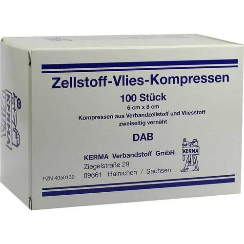 Zellstoff Vlies Kompressen unsteril 6x8 cm, 100 St
