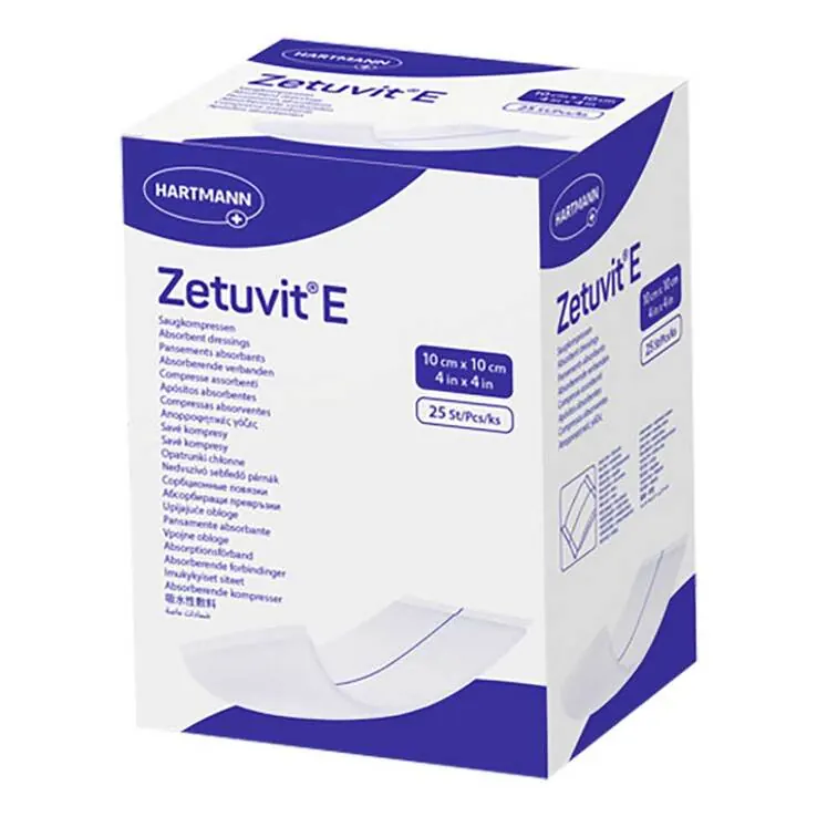 ZETUVIT E Saugkompressen steril 10x10 cm, 25 St