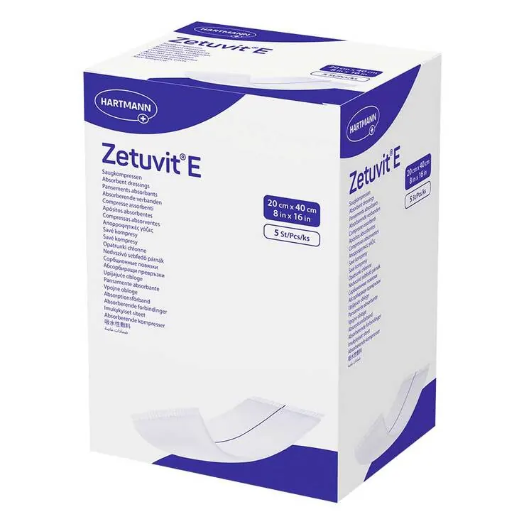 Zetuvit E Saugkompressen steril 20x40 cm, 5 St