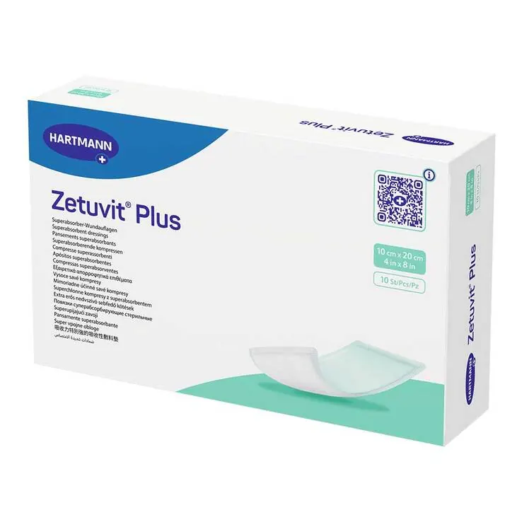 Zetuvit Plus extrastarke Saugkomp.steril 10x20cm Cpc, 10 St