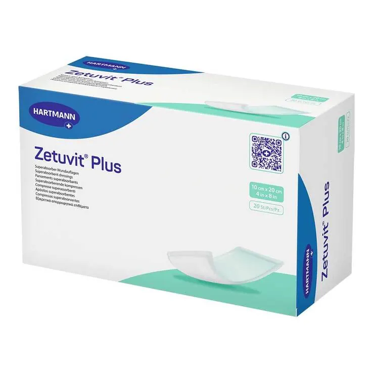 Zetuvit Plus extrastarke Saugkompr.steril 10x20 cm, 20 St