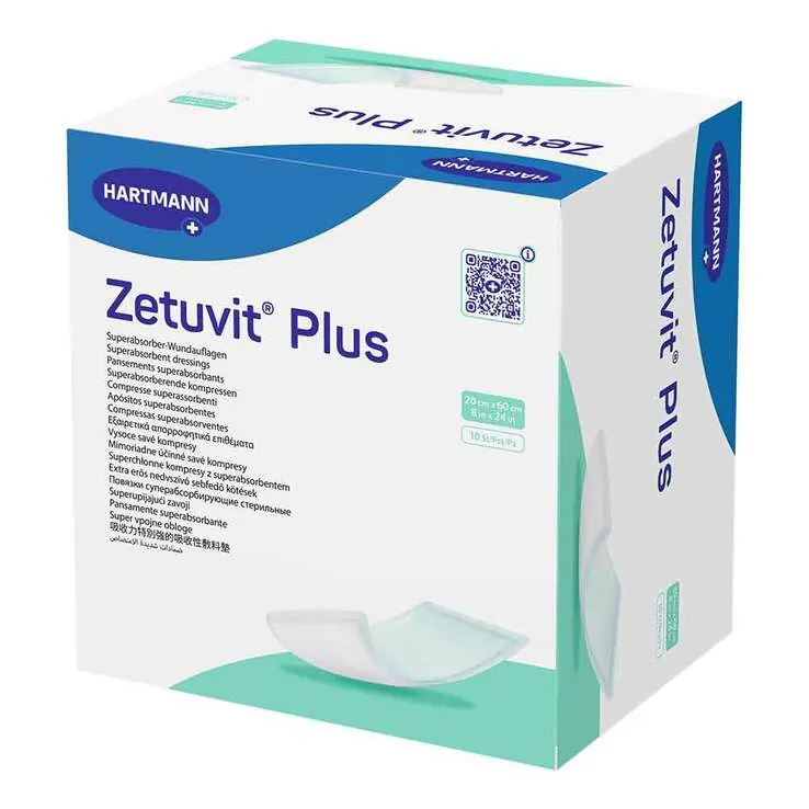 Zetuvit Plus extrastarke Saugkompr.steril 20x60 cm, 10 St