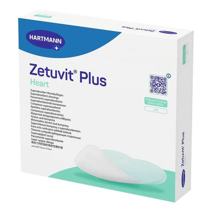 Zetuvit Plus Heart 17,6x17,6 cm Wundauflage, 10 St