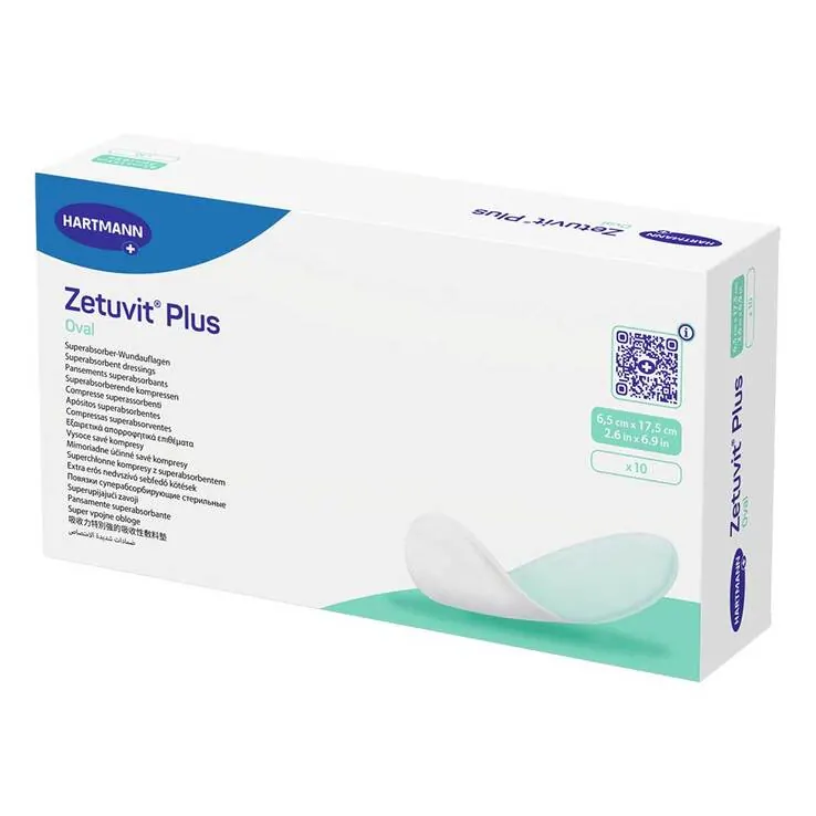 Zetuvit Plus Oval 6,5x17,5 cm Wundauflage, 10 St