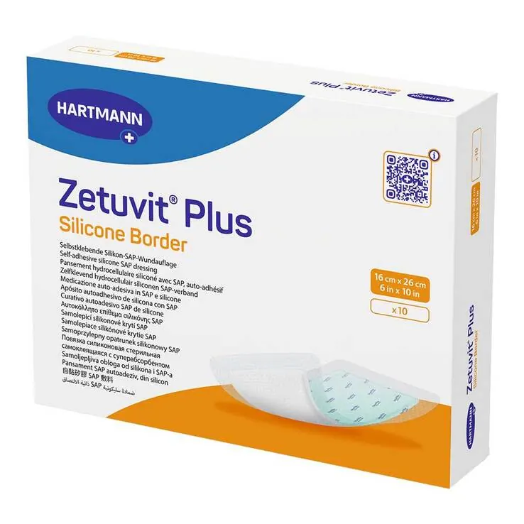 Zetuvit Plus Silicone Border 16x26 cm, 10 St