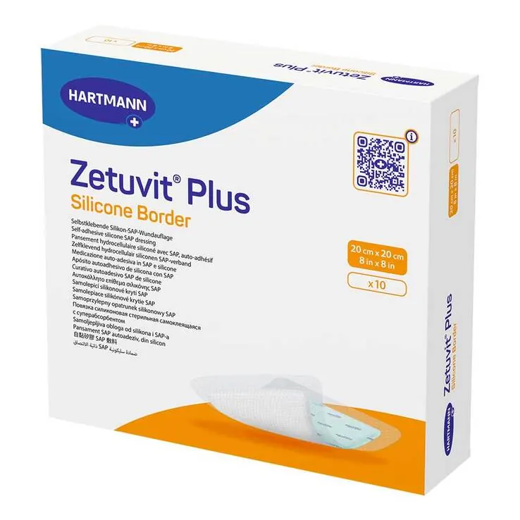Zetuvit Plus Silicone Border 20x20 cm, 10 St