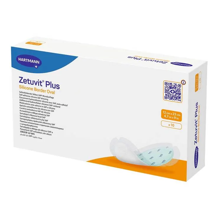 Zetuvit Plus Silicone Border oval 12x23 cm, 10 St