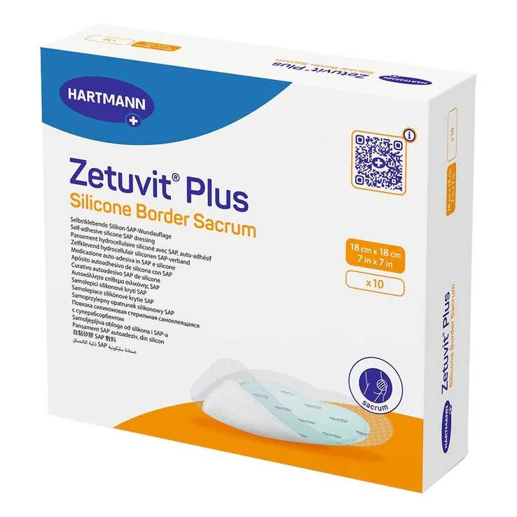 Zetuvit Plus Silicone Border Sacrum 18x18 cm, 10 St