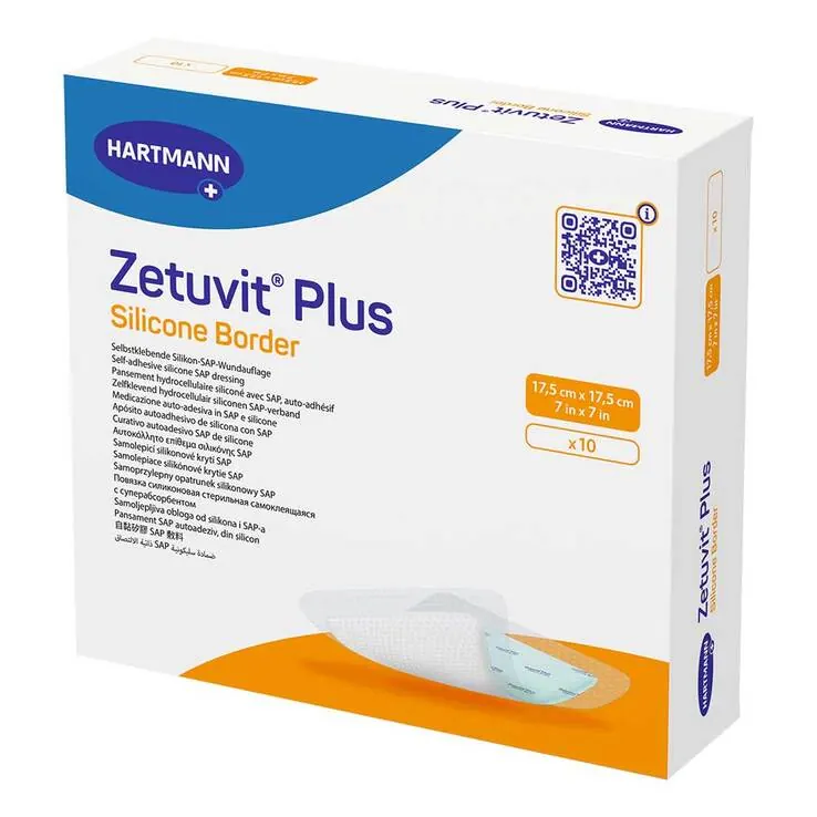 Zetuvit Plus Silicone Border steril 17,5x17,5 cm, 10 St