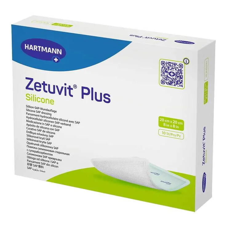 Zetuvit Plus Silicone steril 20x20 cm, 10 St