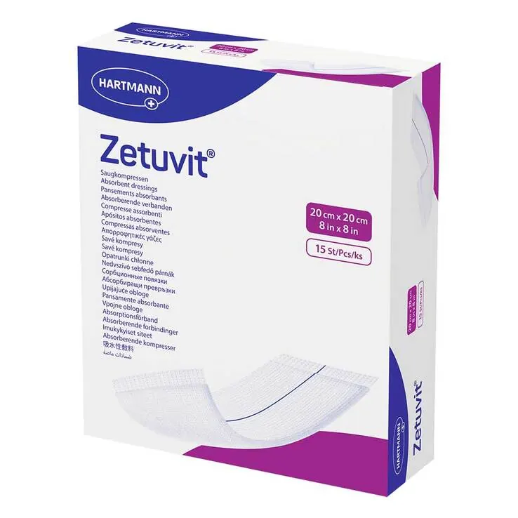 Zetuvit Saugkompressen steril 20x20 cm, 15 St