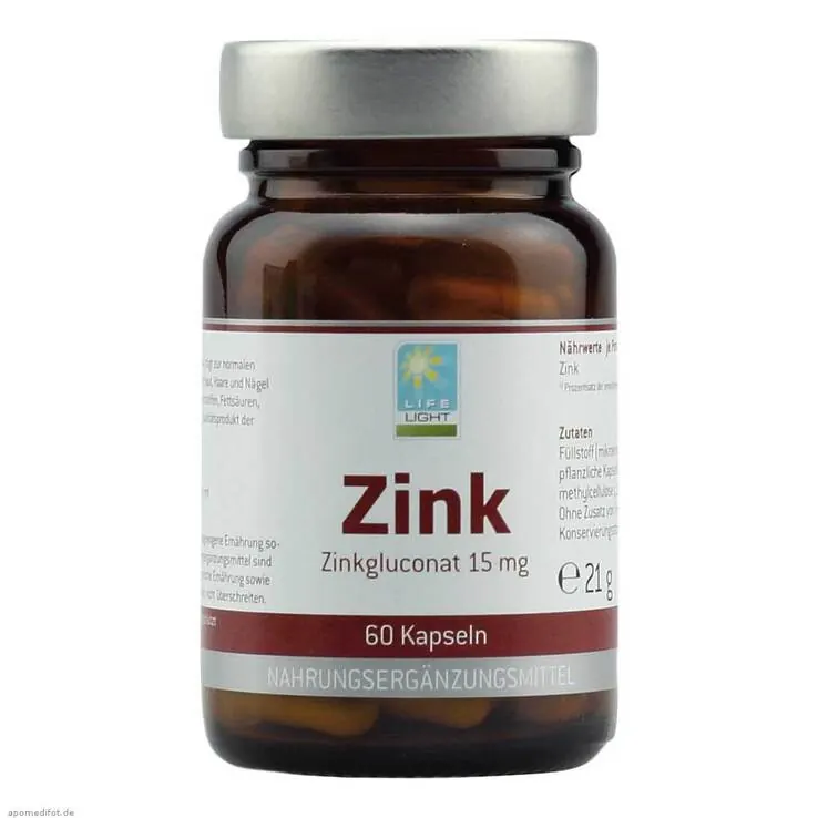 Zink 15 mg Gluconat Kapseln, 60 St