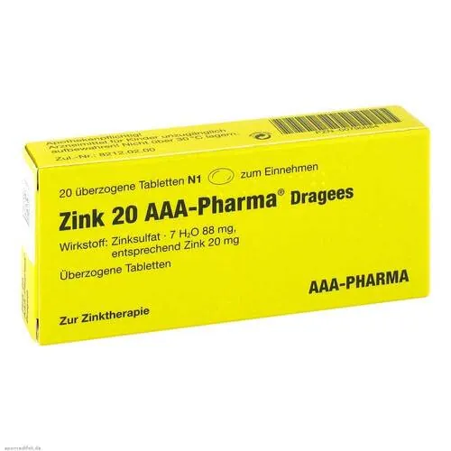 Zink 20 Aaa-Pharma Dragees, 20 St